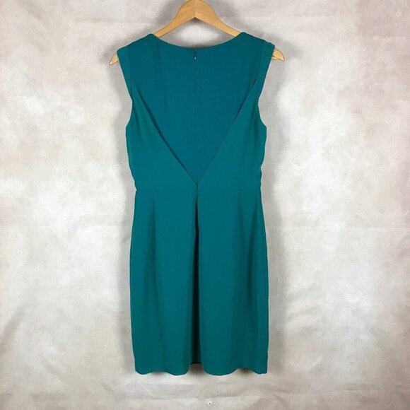 Green Pleated Wear to Work Sheath Dress NWT 6 - Picture 3 of 8